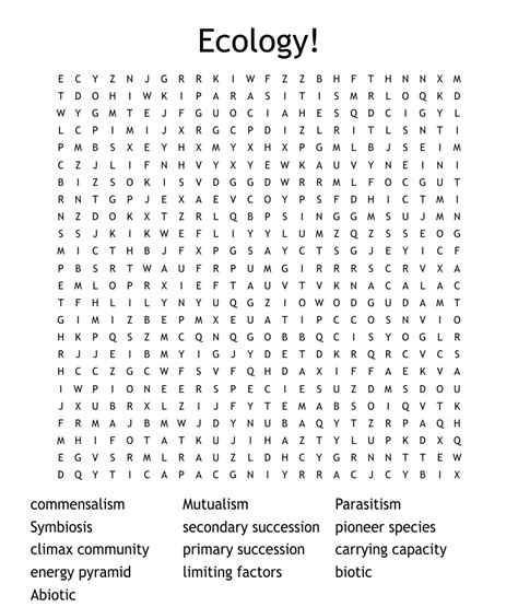 Ecology Word Search WordMint