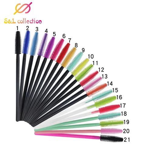 50pcs Makeup Eyelashes Brushes For Eyelash Extension Mascara Applicator Wands Silicone