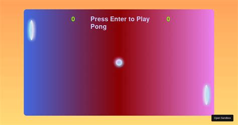 Ping Pong Game Forked Codesandbox