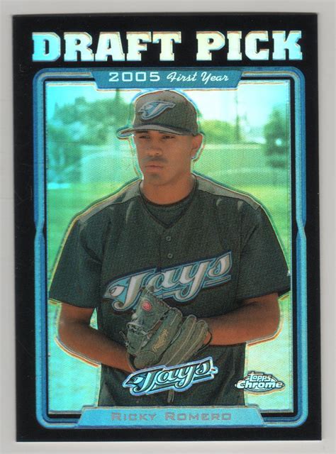 2005 Topps Update Chrome Black Refractor 207 Ricky Romero Blue Jays