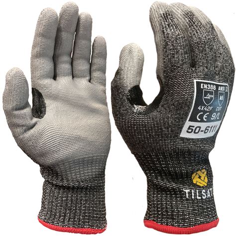 Tilsatec PU Coated Rhino Yarn Cut F Safety Gloves GlovesnStuff