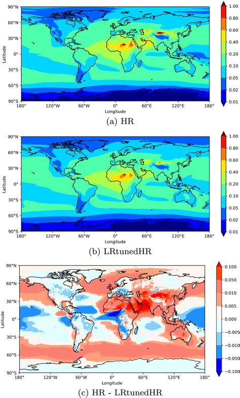 Annual Mean Aerosol Optical Depth Aod At 550 Nm From The V1 A Hr