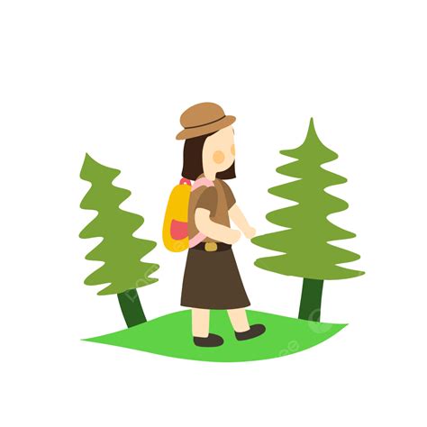 Girl Scout Png Picture Scout Girl In Forest Scout Girl Scout Illustration Pramuka Png Image