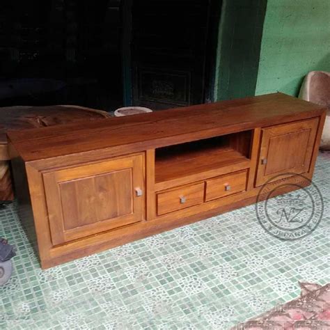 Jual Lemari Tv Jati Minimalis Terbaru Harga Murah By NZ Furniture Jepara