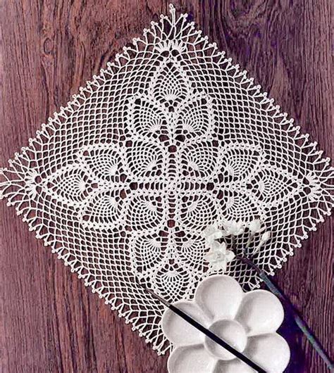 Crochet Doily Pattern Pineapple Square Doily