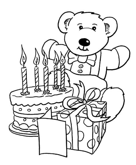 Balloons Birthday Cake Coloring Page - Free Printable Coloring Pages for Kids