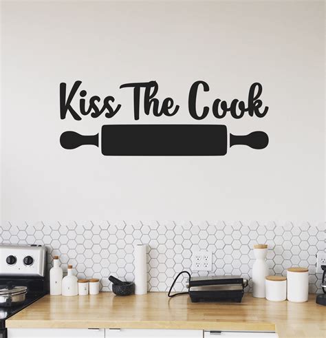 Kiss The Cook Wall Decal Kitchen Decals Wall Decor Pantry Sign