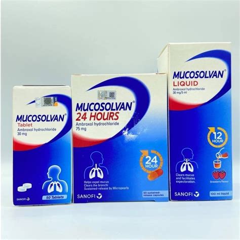 Mucosolvan Ambroxol Hydrochloride Tablet 30mg Capsule 75mg 24 Hours