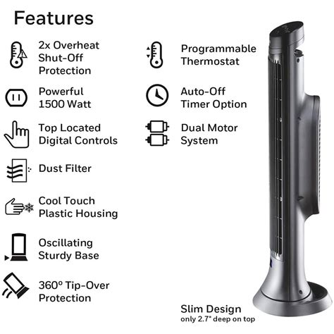 Honeywell Hce322v Digital Ceramic Tower Heater Whole Room Heaters