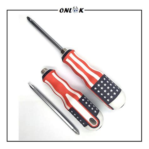 Jual Obeng Magnet Amerika Bolak Balik Gagang Karet 2IN1 8 Inch 2 Way