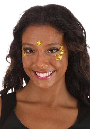 Jamstar Holographic Face Decals In Gold Sparkle Face Decals