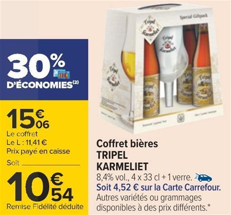 Promo Karmeliet coffret bières tripel chez Carrefour