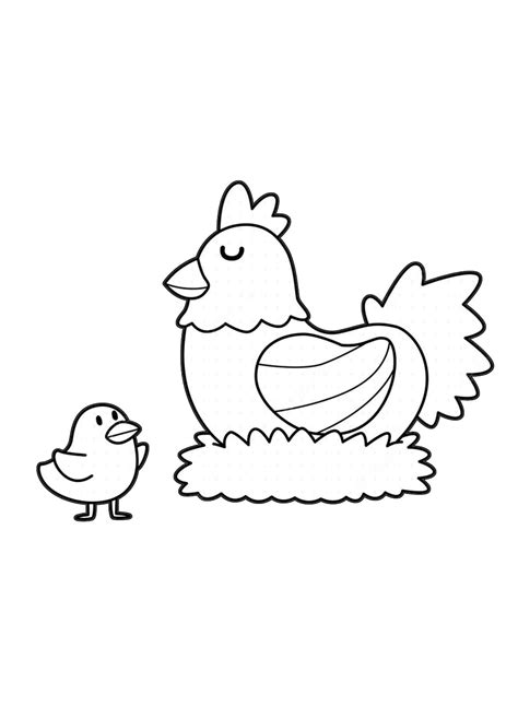 Dibujos De Un Pollito Y Una Gallina Para Colorear Para Colorear Pintar