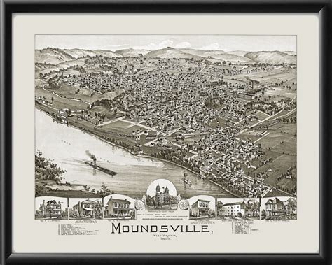 Moundsville WV 1899 - Vintage City Maps