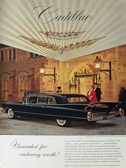 1960 Vintage Black Cadillac Ad Unrivaled Vintage Cadillac Ads