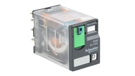 Schneider Electric 功率继电器 24v 直流线圈 8a切换 4pdt 4极 插入式安装 银合金触点 Rxm系列