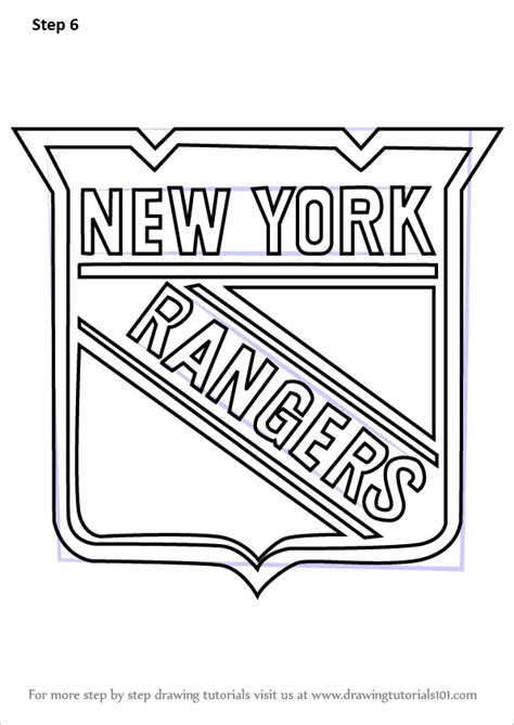 Learn How to Draw New York Rangers Logo (NHL) Step by Step : Drawing ...