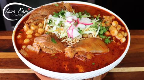 Pozole Rojo De Puerco Pork Red Pozole Youtube