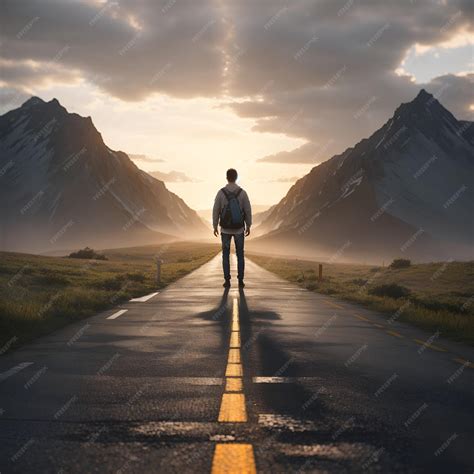 Premium Photo | Person standing at a crossroads