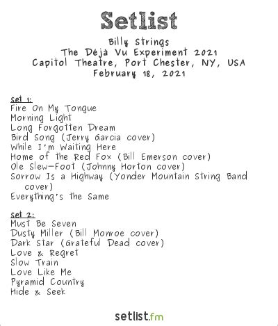Setlist Spoilers for Billy Strings' Déjà Vu Experiment 2021 | setlist.fm