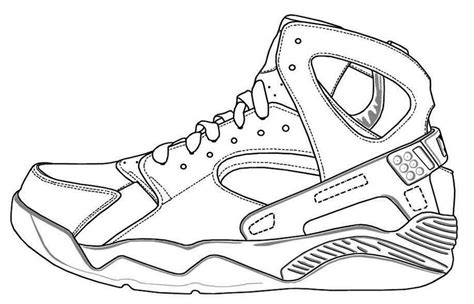 Air Jordan Shoes Coloring Pages to Learn Drawing Outlines - Coloring Pages