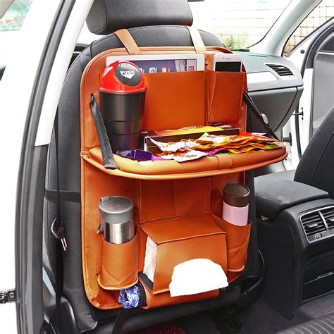 Saiyam Pu Leather Car Back Seat Hanging Organizer Bag Universal Auto