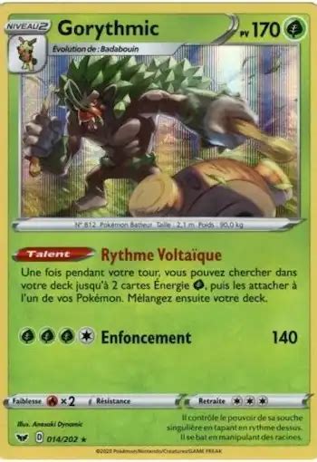 Gorythmic 014 202 épée et bouclier carte Pokémon EB01