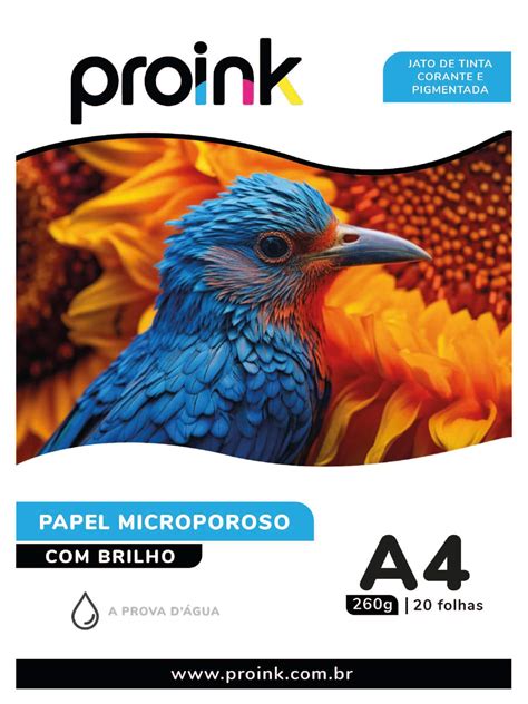 Papel Fotogr Fico Microporoso Brilho G A Fls Proink