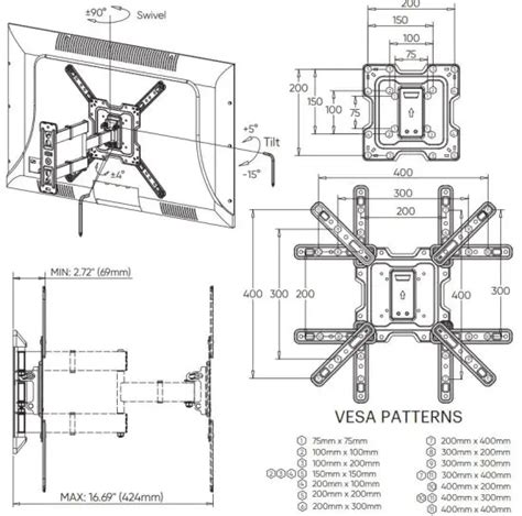 onn 100027964 Full Motion TV Wall Mount User Guide