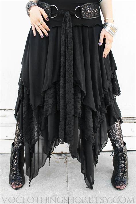 Witchy Black Layered Sheer Mesh And Lace Maxi Skirt Etsy Maxi Lace Skirt Strega Fashion