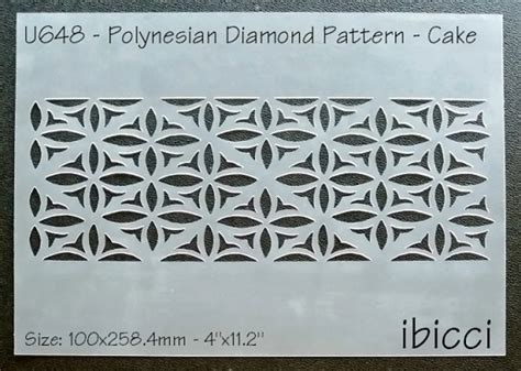 Polynesian Diamond Pattern Cake Stencil - 2 heights