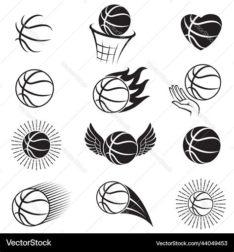 Basketball Balls Set Royalty Free Vector Image