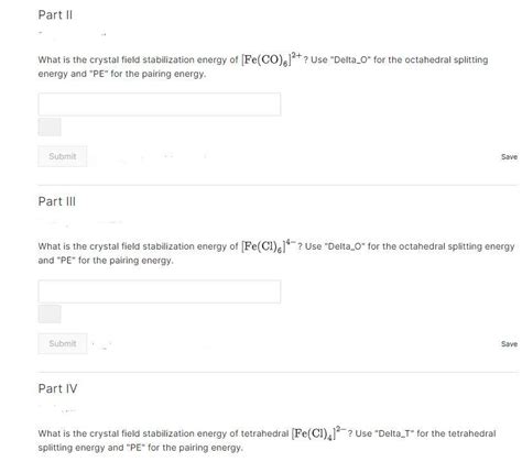 Solved What Is The Crystal Field Stabilization Energy Of Chegg