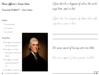 Thomas Jefferson Quotes Handwriting Practice by Mz S English Teacher