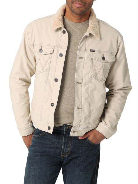 Wrangler Mens Corduroy Sherpa Lined Trucker Jacket