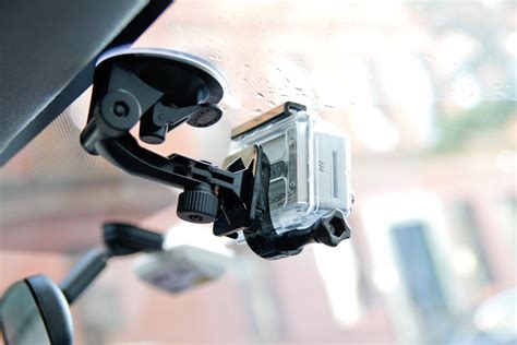 Gopro Suction Cup Goma Solid Mounted On A Windshield Dashcam Car