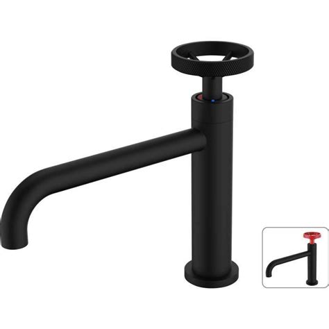 Mitigeur Lavabo Industriel ROUSSEAU Bec Fixe Noir Laiton