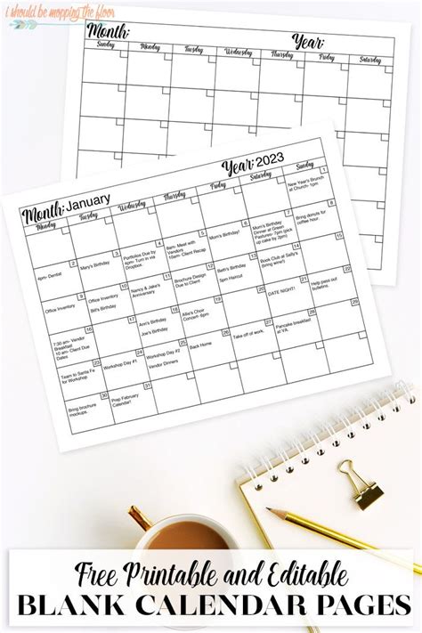 Free Printable Editable Calendar Pages | Editable calendar, Calendar ...