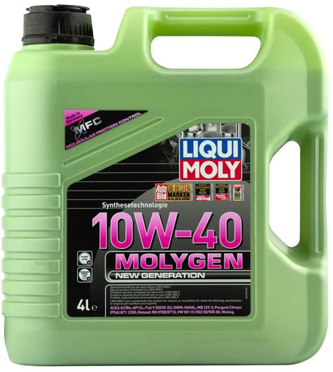 НС синтетическое моторное масло Molygen New Generation 10W 40 4 л 8538