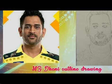 How To Draw Ms Dhoni Easy Way Ms Dhoni Drawing Outline Gride Method