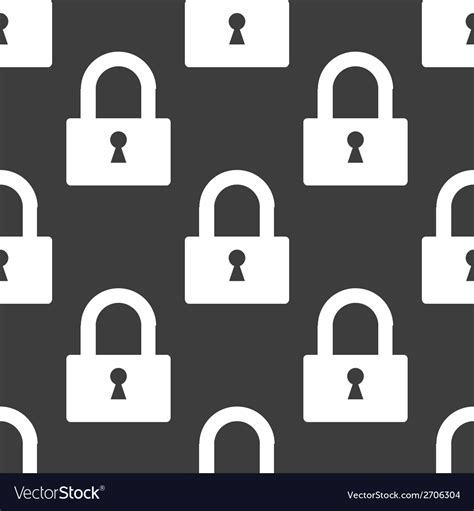 Padlock Web Icon Flat Design Seamless Pattern Vector Image