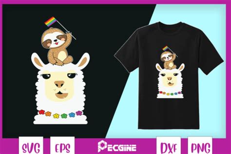 Lgbt Sloth Riding A Llama Gay Pride Graphic By Pecgine Creative Fabrica