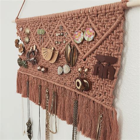 Macrame Jewelry Holder Organizer Etsy