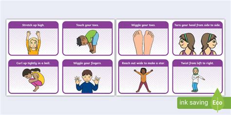 Stretches Brain Break Action Cards (teacher made) - Twinkl