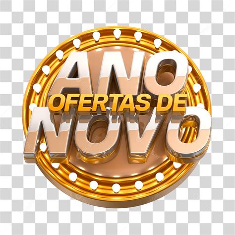 Ofertas De Ano Novo Selo 3D Dourado E Prata De Ano Novo PNG