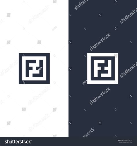 Ff Letter Logo Monogram Black White Stock Vector (Royalty Free ...