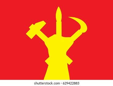 Juche Symbol Hand On Red Background Stock Vector (Royalty Free ...