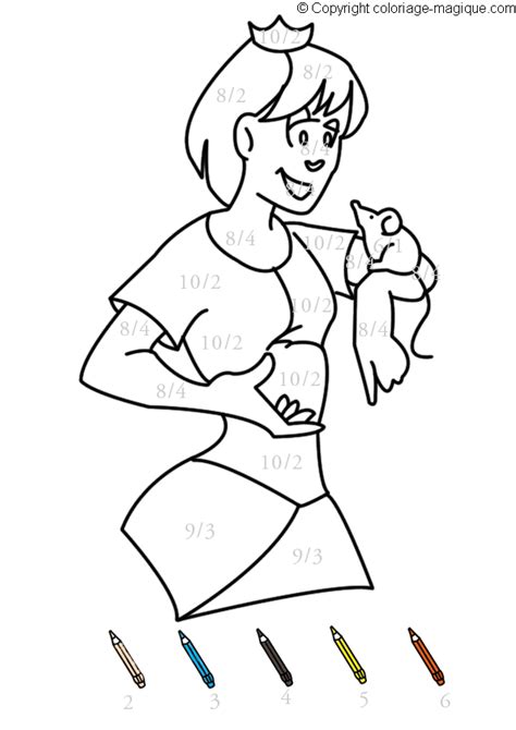 Coloriage Educatif Coloriages Magiques Divisions Colorie La Princesse