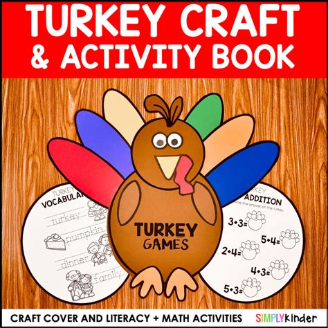 Turkey Craft And Activity Book For Fall With Literacy Math And Games