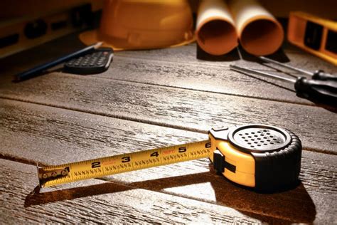 Tape Measure At Building Construction Work Site Stock Photo Image Of